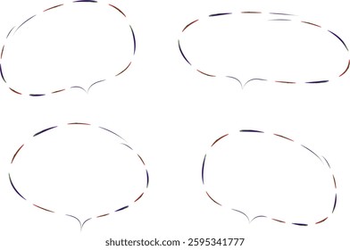 red purple abstract thin dotted lines speech bubbles