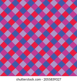 Red purple and blue check texture background seamless pattern