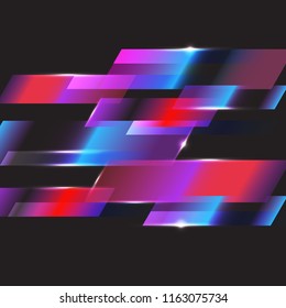 red, purple, blue glowing rectangle on black background
