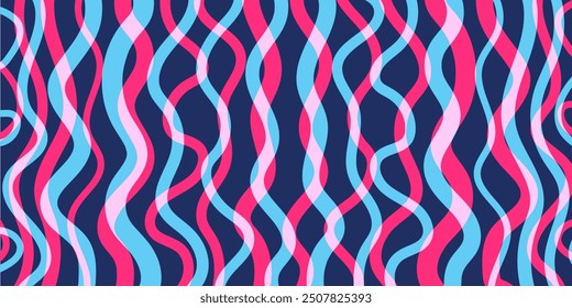 Red, Purple and Blue Retro Style Wallpaper, Background Design for Your Business with Abstract Geometric Lines Pattern - Applicable for Web, Presentations, Placards, Posters - Creative Vector Template
