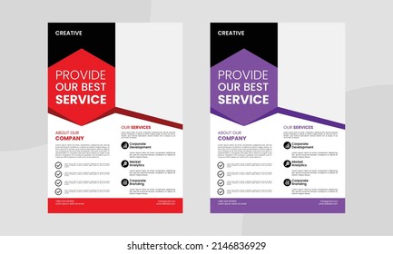 Red And Purple Color Flyer. Creative Red Business Flyer