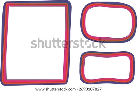 red purple colorful lines bold frames curve abstract borders
