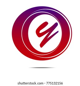red and purple gradient abstract circle logo icon symbol isolated on white background