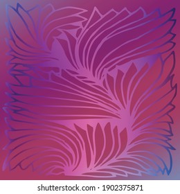 Red purple gradient background with plant images