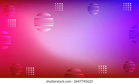 Fundo abstrato de malha de gradiente roxo vermelho com elipses e quadrado agradável para papel de parede ou banner