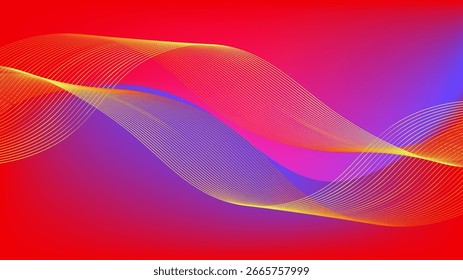 Fondo abstracto de malla degradada púrpura rojo con líneas mezcladas onduladas agradable para el Fondo de pantalla o el Anuncio