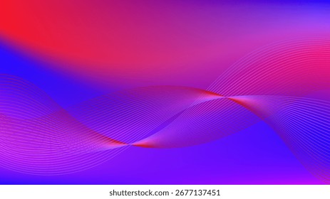 Fondo abstracto de malla degradada rojo y púrpura con líneas mezcladas onduladas agradable para el Fondo de pantalla o el Anuncio