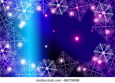 red and purple gradient New Year background. White snowflakes, Vector illustration. Merry Christmas and Happy New year theme. For greeting card, presentation, design