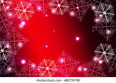 red and purple gradient New Year background. White snowflakes, Vector illustration. Merry Christmas and Happy New year theme. For greeting card, presentation, design