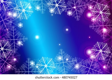 red and purple gradient New Year background. White snowflakes, Vector illustration. Merry Christmas and Happy New year theme. For greeting card, presentation, design