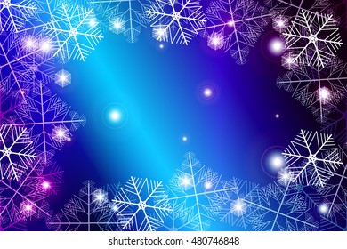 red and purple gradient New Year background. White snowflakes, Vector illustration. Merry Christmas and Happy New year theme. For greeting card, presentation, design