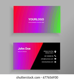 Red purple green shades Vector Modern Creative and Clean Business Card Template