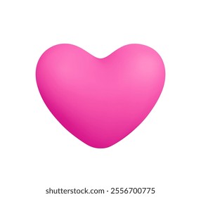 Red purple heart. Valentine's day, wedding, love, social media concept. 3d vector icon. Cartoon minimal style.