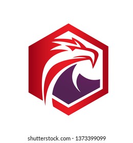 Red Purple Hive Hawk Strong Logo