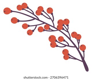 A red and purple leaf with many small red berries