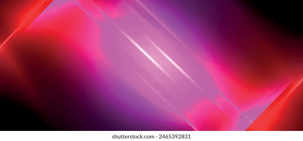 A red and purple light beam is brightly shining against a dark black background, creating a striking contrast and vibrant display of color