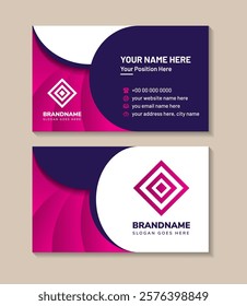 Red and purple Modern identity Card Set. business card design template card with colorful abstract pattern and a logo sign. horizontal layout. 