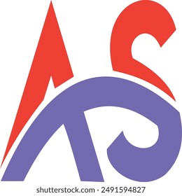 
Red Purple Modern Minimalist Initial AS Letter Logo, People watch around the world.