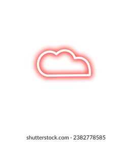 Red and Purple Neon Outline Clouds. Light Cloud Icon or Symbol. Electric Cloud Icon or Symbol Design Element