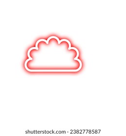 Red and Purple Neon Outline Clouds. Light Cloud Icon or Symbol. Electric Cloud Icon or Symbol Design Element