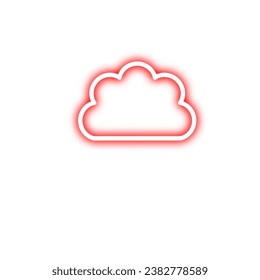 Red and Purple Neon Outline Clouds. Light Cloud Icon or Symbol. Electric Cloud Icon or Symbol Design Element