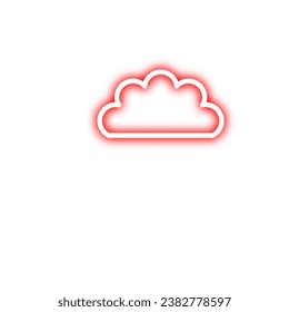 Red and Purple Neon Outline Clouds. Light Cloud Icon or Symbol. Electric Cloud Icon or Symbol Design Element