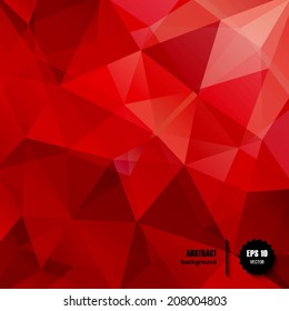 Red Purple Pink Geometric Triangle Background.