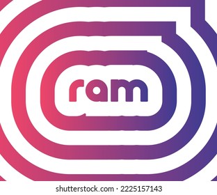 Red Purple RAM Gradient Technology Logo Luxury Colorful Icon For Dynamic Logotype Brand Identity