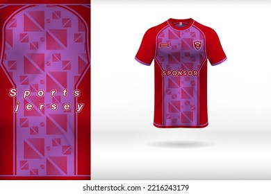 Red purple sports uniform jersey design template