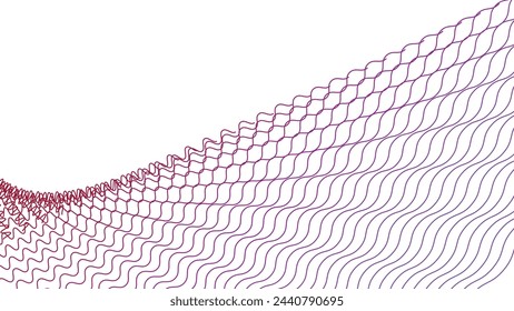 Red and Purple stripes line and wave abstract background vector image for backdrop or fashion style