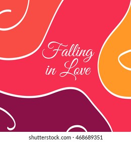 red, purple, yellow background with waves and falling in love type