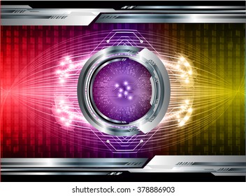 red purple yellow silver Light Abstract Technology background for computer graphic website internet and business. circuit. illustration. digital. infographics. binary code background. eye scan virus