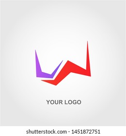 red purple zig zag logo. gradation color template design vector