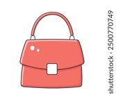 Red purse handbag isolated vector illustration