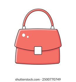 Red purse handbag isolated vector illustration