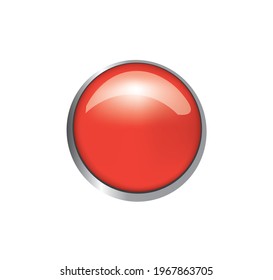 Red push button. vector illustration