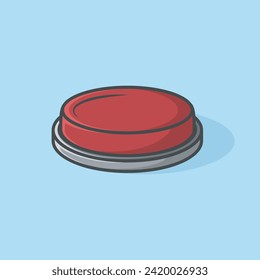 Red push button vector isolated illustration stock illustration