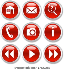 Red Push Buttons Symbols Stock Vector (Royalty Free) 17529256 ...