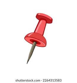 red push pin cartoon. red push pin sign. isolated symbol vector illustration