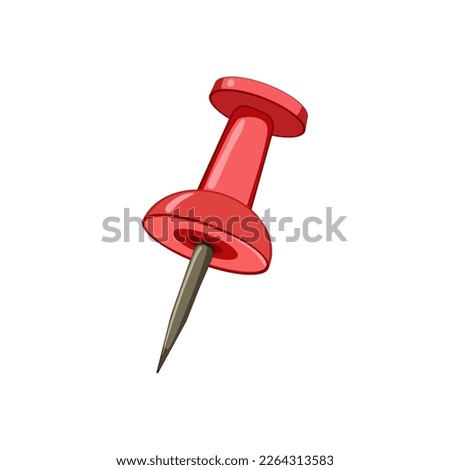 red push pin cartoon. red push pin sign. isolated symbol vector illustration