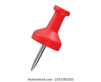 red push pin icon illustration 3d