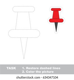Red Pushpin. Dot to dot educational game for kids.