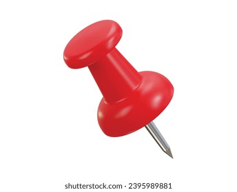 red pushpin icon 3d rendering vector illustration