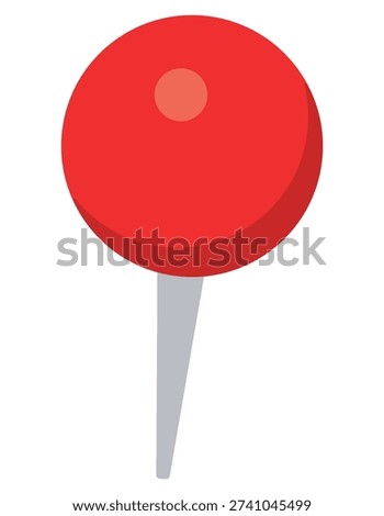 Red pushpin icon design on white background.