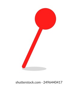 Icono rojo del alfiler. Forma de alfiler simple. Vector rojo brillante. Diseño de símbolo de Pushpin.