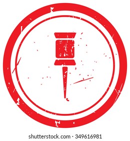 Red Pushpin rubber stamp