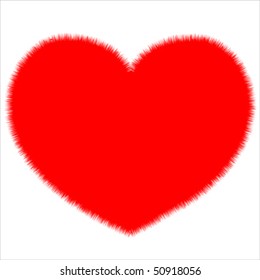 Red Puzzle heart flat icon, isolated on white, vector 