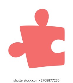 Pieza de rompecabezas rojo para juegos
