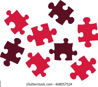 Red puzzle pieces