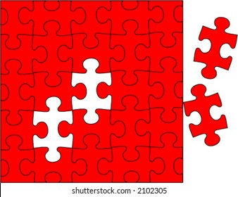 RED PUZZLE (vector)